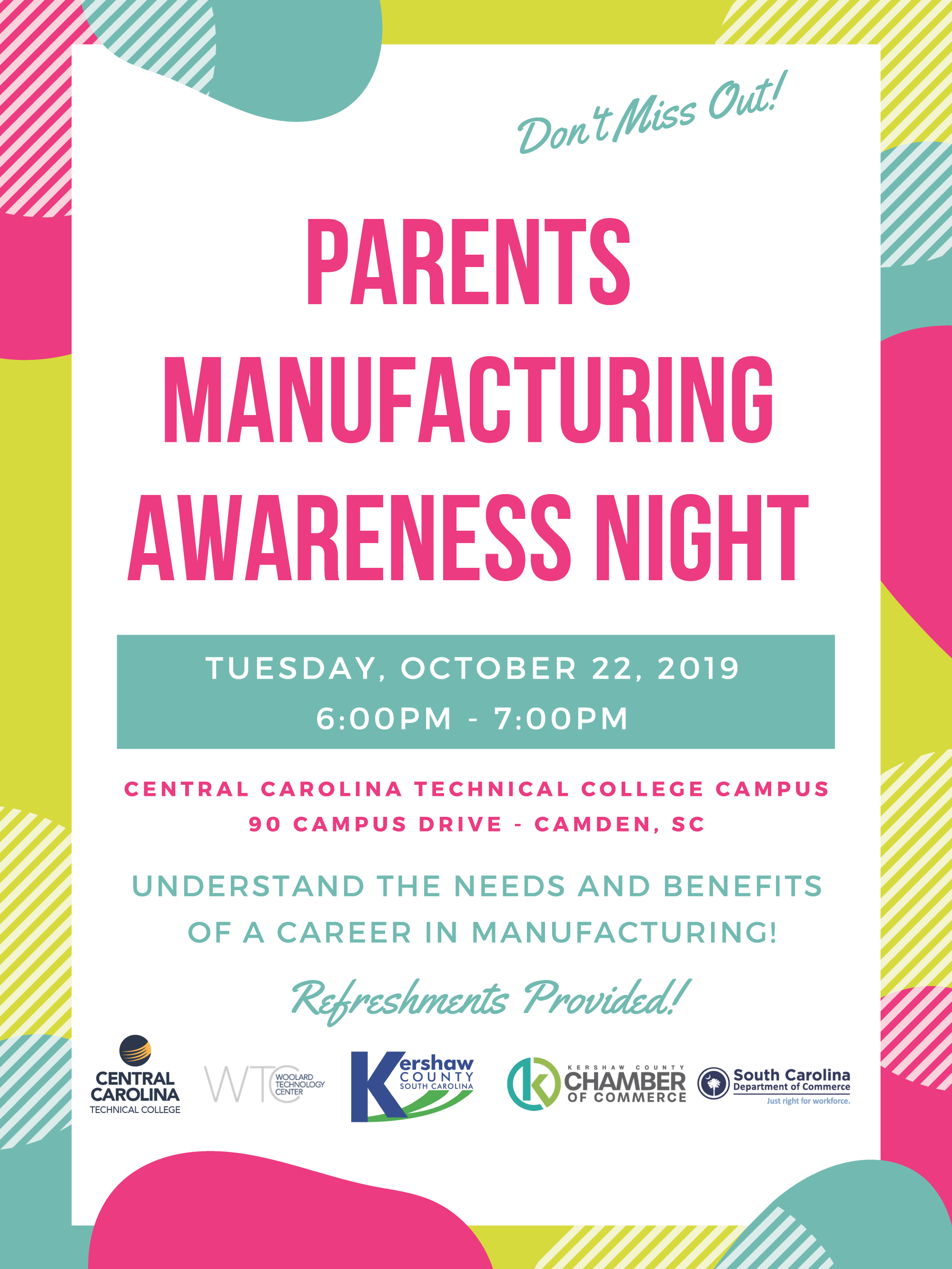 Manufacturing Expo Parents Night Flyer 2019 PNG